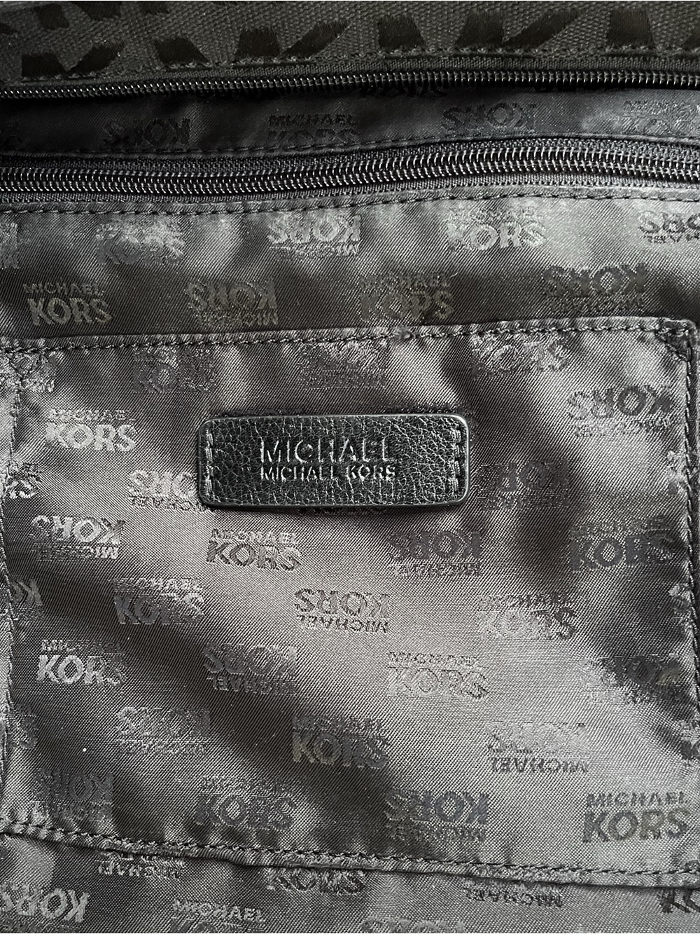Michael Kors Medium Black Monogram Canvas Tote Bag w/Chain Strap Handles - Picture 10 of 10